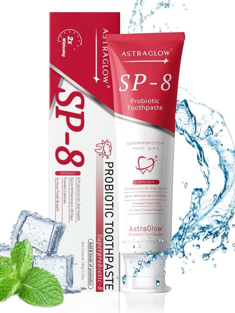 ASTRAGLOW SP-8 Probiotic Toothpaste - 2X whitening